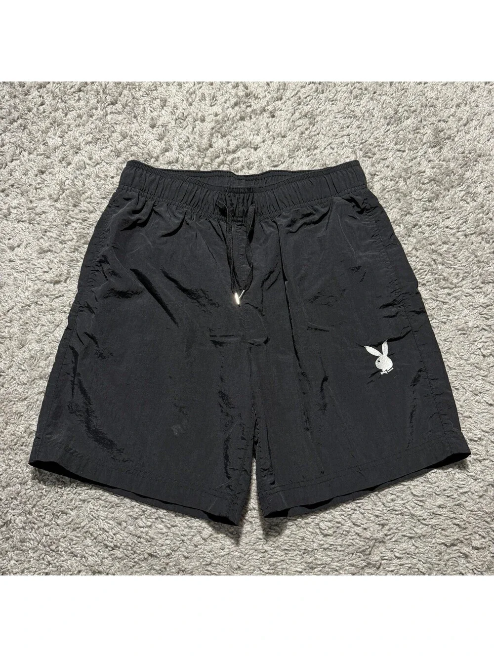 Playboy By Pacsun Swim Trunks Board Shorts Black Drawstring Mens Size Small